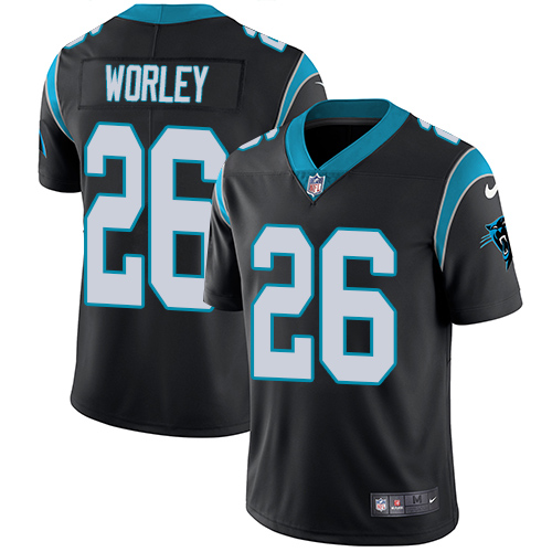 Youth Nike Carolina Panthers #26 Daryl Worley Black Team Color Vapor Untouchable Elite Player NFL Jersey