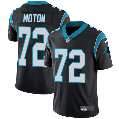 Men's Nike Carolina Panthers #72 Taylor Moton Black Team Color Vapor Untouchable Limited Player NFL Jersey