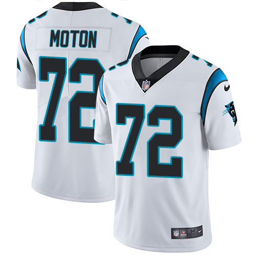 Men's Nike Carolina Panthers #72 Taylor Moton White Vapor Untouchable Limited Player NFL Jersey