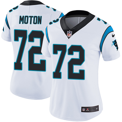 Women's Nike Carolina Panthers #72 Taylor Moton White Vapor Untouchable Elite Player NFL Jersey