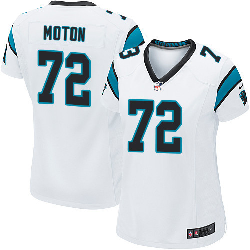 Women's Nike Carolina Panthers #72 Taylor Moton Game White NFL Jersey