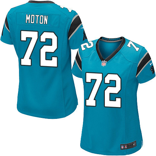 Women's Nike Carolina Panthers #72 Taylor Moton Game Blue Alternate NFL Jersey