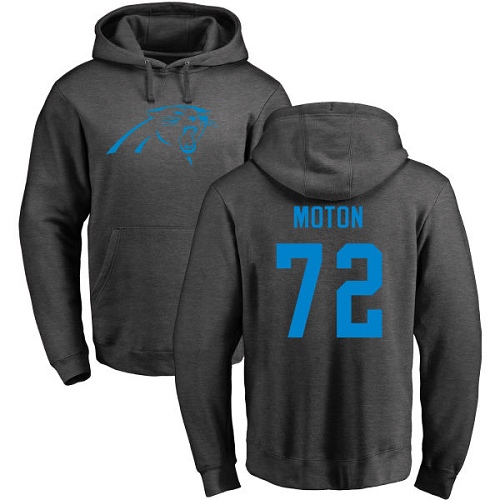 NFL Nike Carolina Panthers #72 Taylor Moton Ash One Color Pullover Hoodie