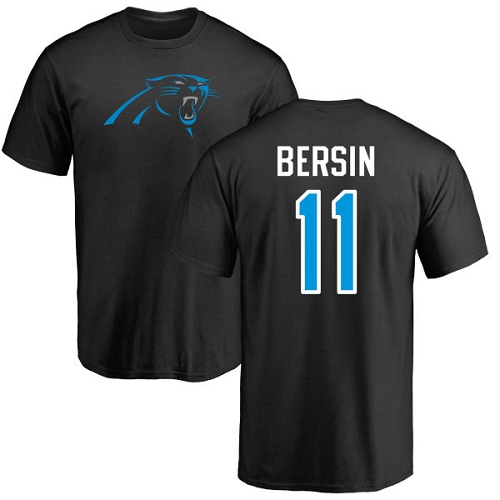 NFL Nike Carolina Panthers #11 Brenton Bersin Black Name & Number Logo T-Shirt