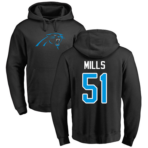 NFL Nike Carolina Panthers #51 Sam Mills Black Name & Number Logo Pullover Hoodie