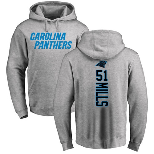 NFL Nike Carolina Panthers #51 Sam Mills Ash Backer Pullover Hoodie