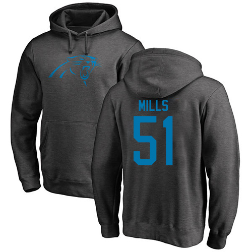 NFL Nike Carolina Panthers #51 Sam Mills Ash One Color Pullover Hoodie