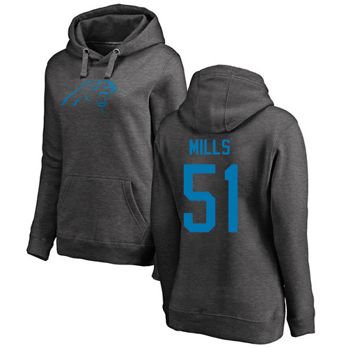 NFL Women's Nike Carolina Panthers #51 Sam Mills Ash One Color Pullover Hoodie