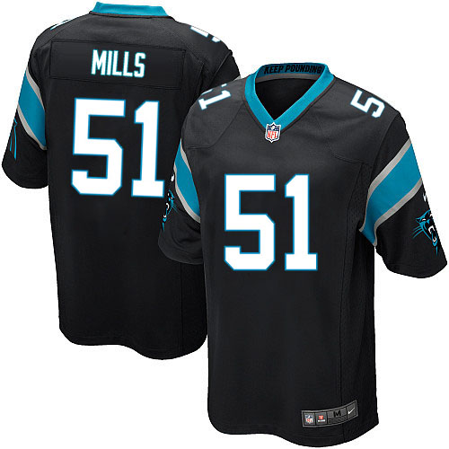 Men's Nike Carolina Panthers #51 Sam Mills Game Black Team Color NFL Jersey