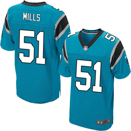 Men's Nike Carolina Panthers #51 Sam Mills Elite Blue Alternate NFL Jersey