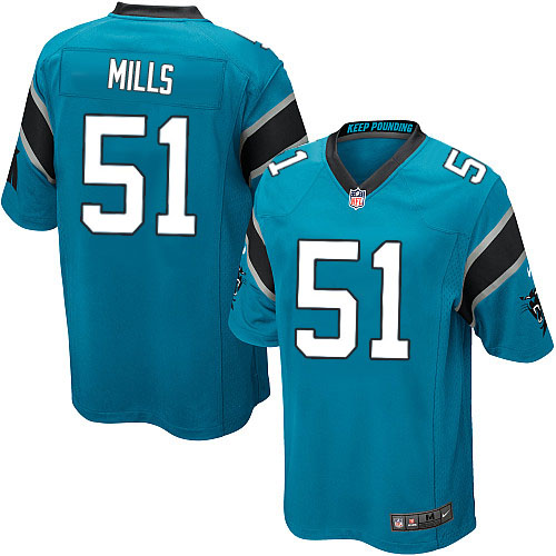 Men's Nike Carolina Panthers #51 Sam Mills Game Blue Alternate NFL Jersey
