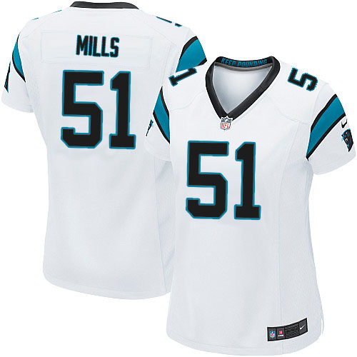 Women's Nike Carolina Panthers #51 Sam Mills Game White NFL Jersey