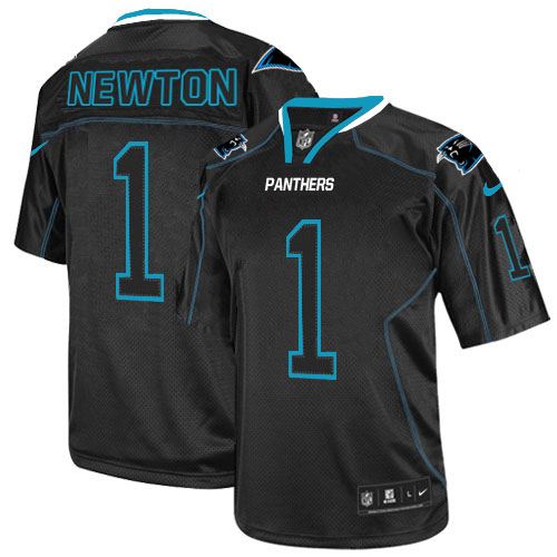 Men's Nike Carolina Panthers #1 Cam Newton Elite Lights Out Black NFL Jersey