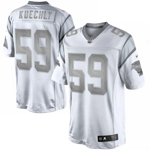 Women's Nike Carolina Panthers #59 Luke Kuechly Limited White Platinum NFL Jersey