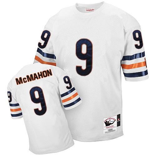 Mitchell and Ness Chicago Bears #9 Jim McMahon White Small Number Authentic Throwback NFL Jersey