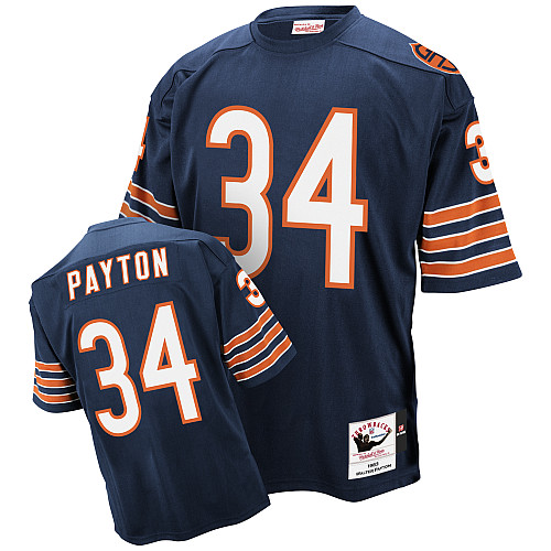 Mitchell and Ness Chicago Bears #34 Walter Payton Blue Team Color Authentic Throwback NFL Jersey
