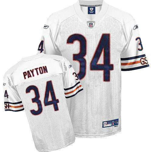 Reebok Chicago Bears #34 Walter Payton White Authentic Throwback NFL Jersey