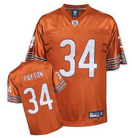 Reebok Chicago Bears #34 Walter Payton Orange Alternate Premier EQT Throwback NFL Jersey