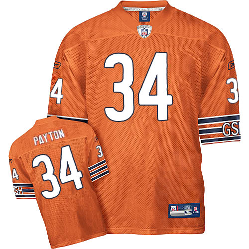 Youth Reebok Chicago Bears #34 Walter Payton Orange Authentic Throwback NFL Jersey