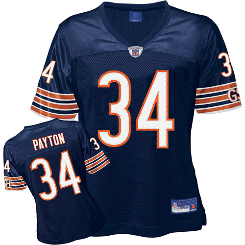 Reebok Chicago Bears #34 Walter Payton Blue Women's Team Color Premier EQT Throwback NFL Jersey