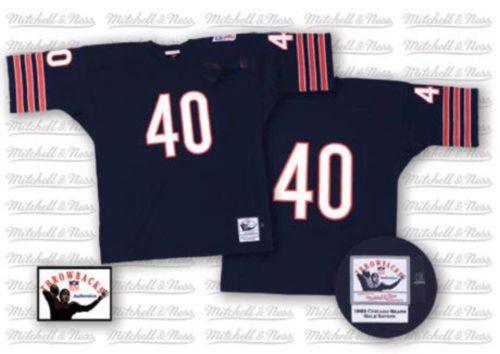 Mitchell and Ness Chicago Bears #40 Gale Sayers Blue Team Color Small Number Authentic Throwback NFL Jersey