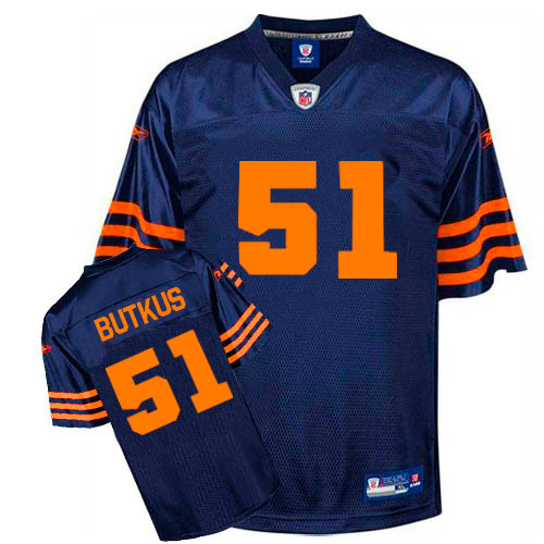 Reebok Chicago Bears #51 Dick Butkus Blue/Orange 1940s Authentic Throwback NFL Jersey