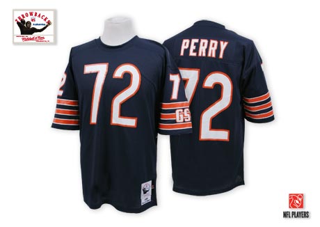 Mitchell and Ness Chicago Bears #72 William Perry Blue Team Color Authentic Throwback NFL Jersey