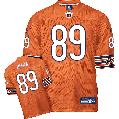Reebok Chicago Bears #89 Mike Ditka Orange Authentic Throwback NFL Jersey