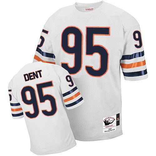 Mitchell and Ness Chicago Bears #95 Richard Dent White Authentic Throwback NFL Jersey