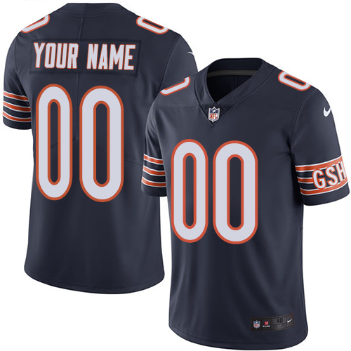 Men's Nike Chicago Bears Customized Navy Blue Team Color Vapor Untouchable Custom Limited NFL Jersey