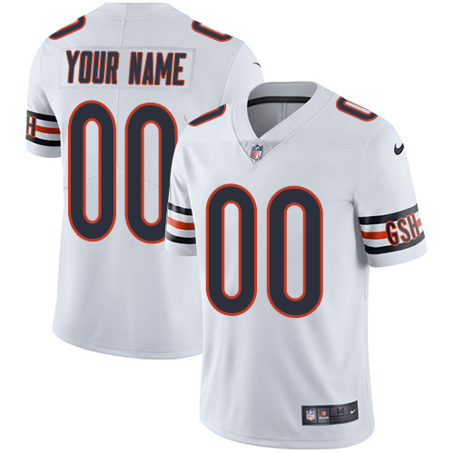 Men's Nike Chicago Bears Customized White Vapor Untouchable Custom Limited NFL Jersey