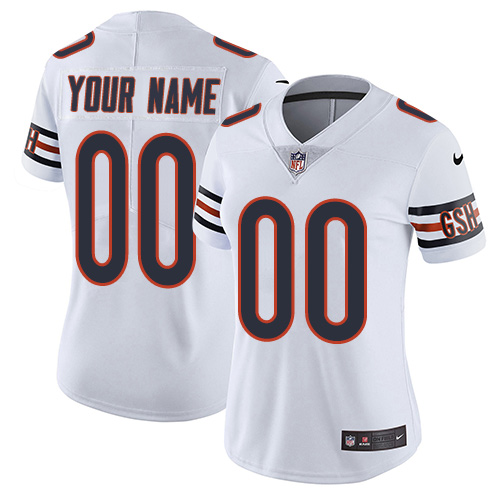 Women's Nike Chicago Bears Customized White Vapor Untouchable Custom Limited NFL Jersey