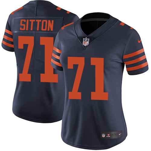 Women's Nike Chicago Bears #71 Josh Sitton Navy Blue Alternate Vapor Untouchable Elite Player NFL Jersey