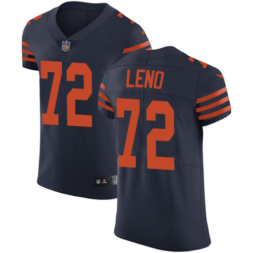 Men's Nike Chicago Bears #72 Charles Leno Elite Navy Blue Alternate NFL Jersey