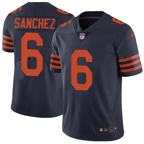 Men's Nike Chicago Bears #6 Mark Sanchez Navy Blue Alternate Vapor Untouchable Limited Player NFL Jersey