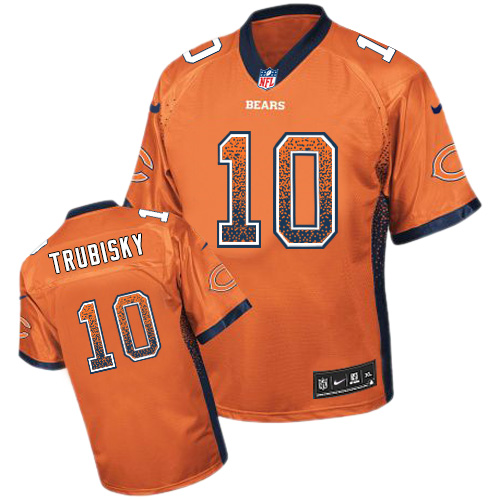 Men's Nike Chicago Bears #10 Mitchell Trubisky Elite Orange Drift Fashion NFL Jersey