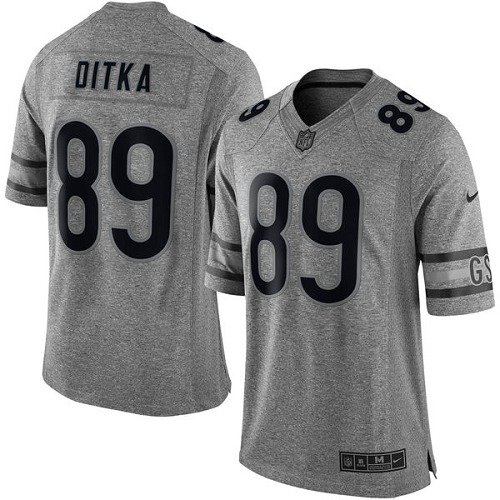 Men's Nike Chicago Bears #89 Mike Ditka Limited Gray Gridiron NFL Jersey