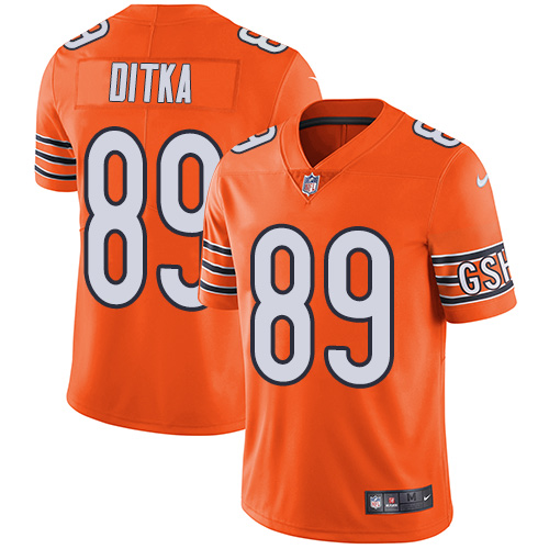 Men's Nike Chicago Bears #89 Mike Ditka Elite Orange Rush Vapor Untouchable NFL Jersey