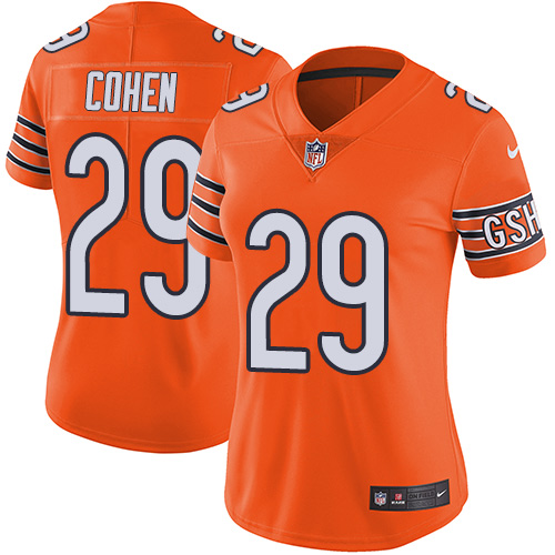 Women's Nike Chicago Bears #29 Tarik Cohen Limited Orange Rush Vapor Untouchable NFL Jersey