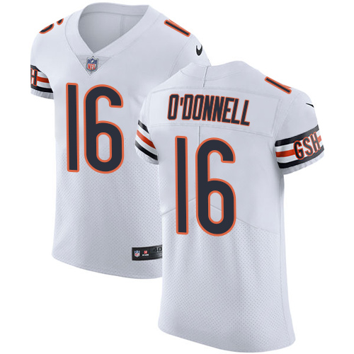 Men's Nike Chicago Bears #16 Pat O'Donnell Elite White NFL Jersey