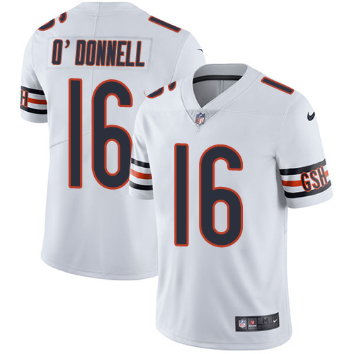 Men's Nike Chicago Bears #16 Pat O'Donnell White Vapor Untouchable Limited Player NFL Jersey