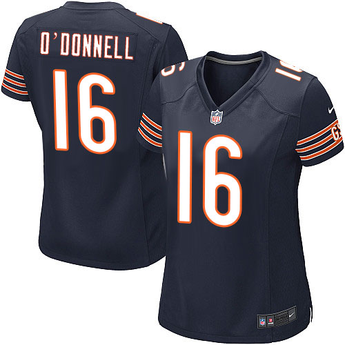 Women's Nike Chicago Bears #16 Pat O'Donnell Game Navy Blue Team Color NFL Jersey