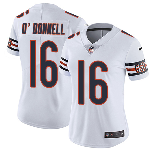 Women's Nike Chicago Bears #16 Pat O'Donnell White Vapor Untouchable Limited Player NFL Jersey