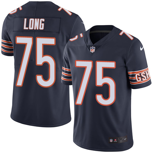 Youth Nike Chicago Bears #75 Kyle Long Navy Blue Team Color Vapor Untouchable Elite Player NFL Jersey