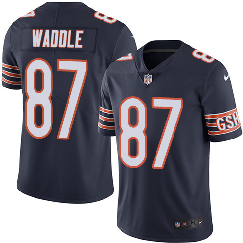 Men's Nike Chicago Bears #87 Tom Waddle Navy Blue Team Color Vapor Untouchable Limited Player NFL Jersey