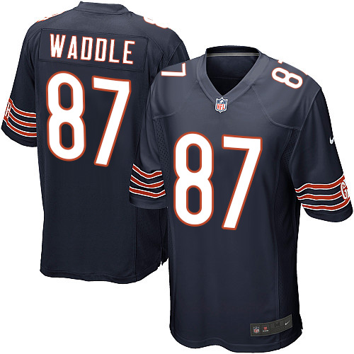 Men's Nike Chicago Bears #87 Tom Waddle Game Navy Blue Team Color NFL Jersey