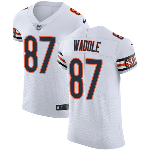 Men's Nike Chicago Bears #87 Tom Waddle Elite White NFL Jersey