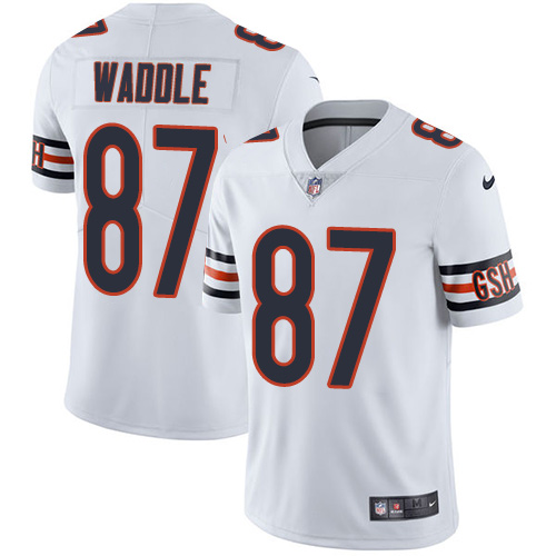 Men's Nike Chicago Bears #87 Tom Waddle White Vapor Untouchable Limited Player NFL Jersey