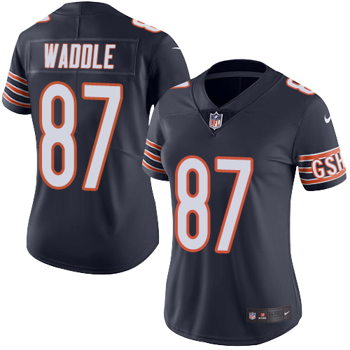 Women's Nike Chicago Bears #87 Tom Waddle Navy Blue Team Color Vapor Untouchable Limited Player NFL Jersey