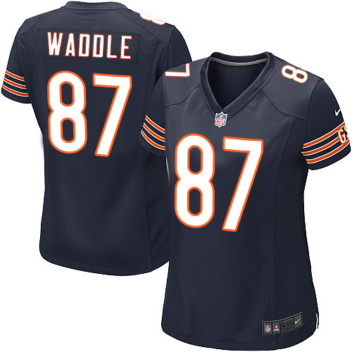 Women's Nike Chicago Bears #87 Tom Waddle Game Navy Blue Team Color NFL Jersey